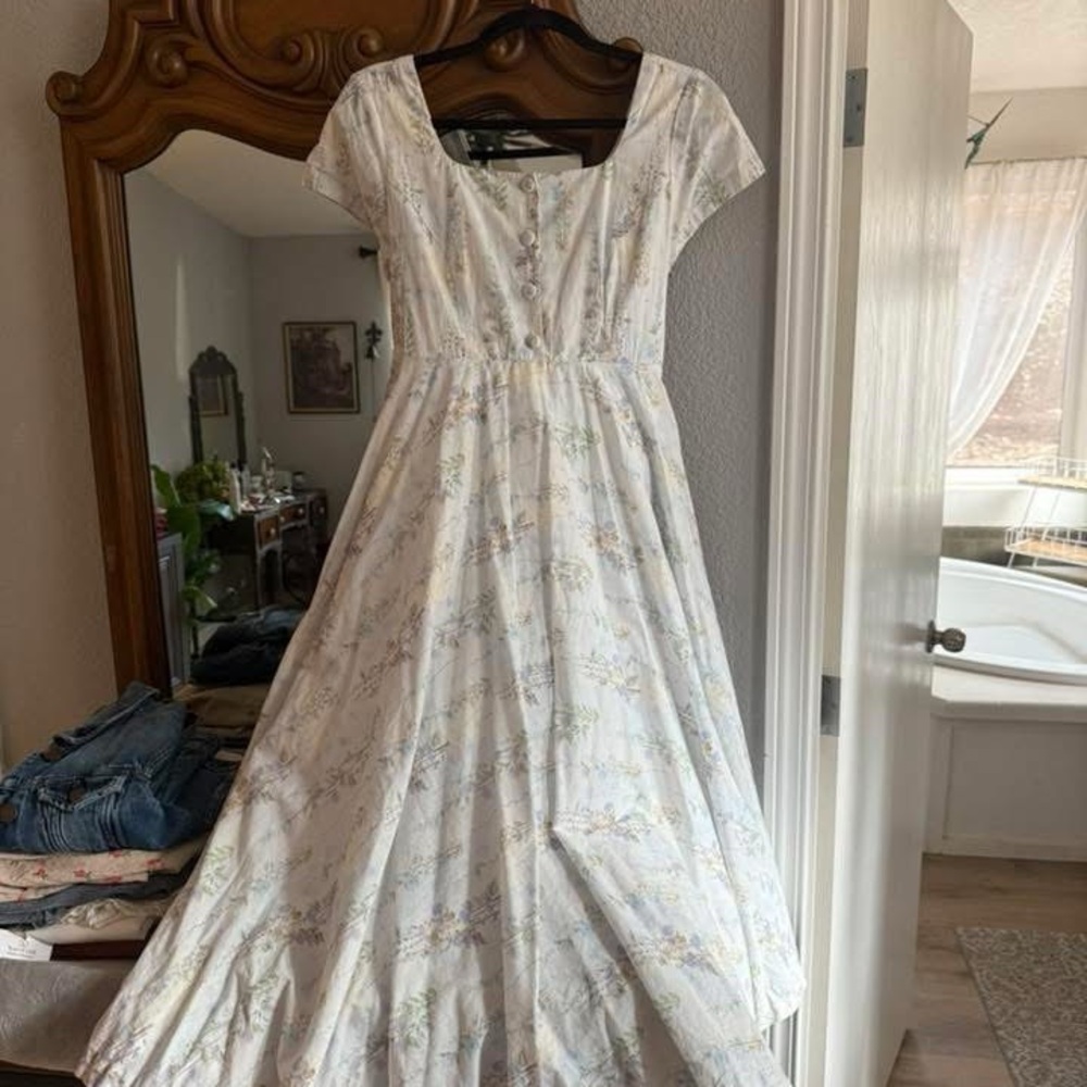 Cotton Floral White Dress